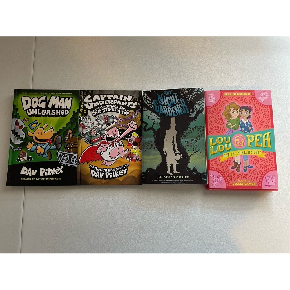 Dog Man Captain Underpants Night Gardener Kids Chapter Books Lot 4